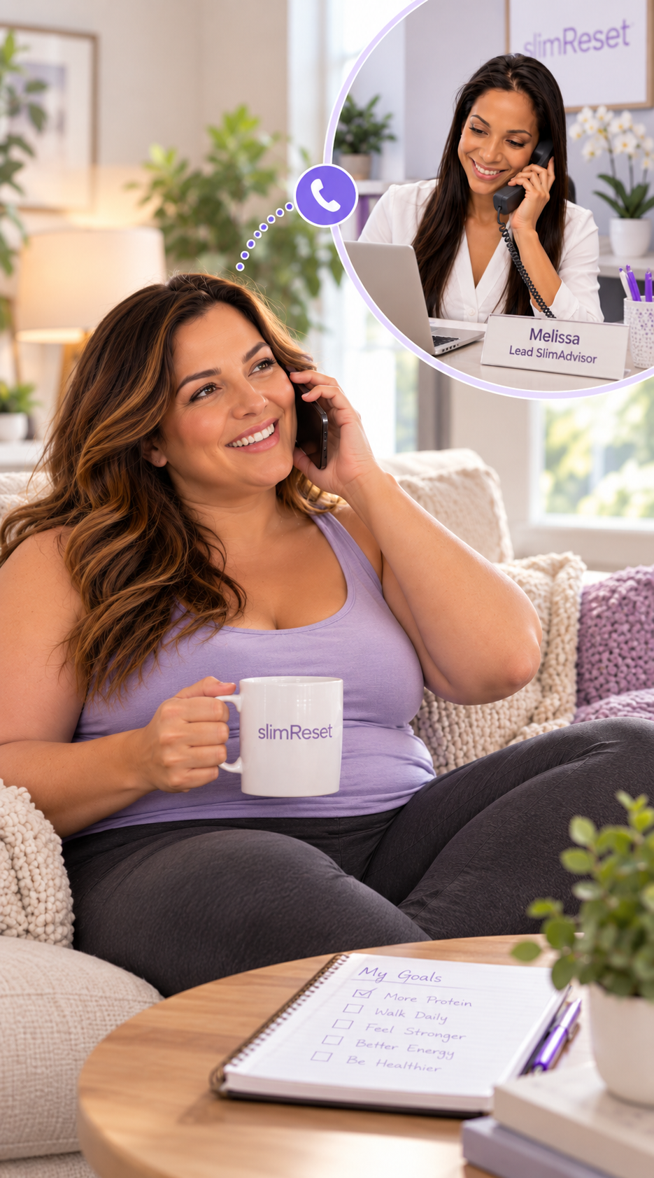 SlimReset client meeting with her practitioner