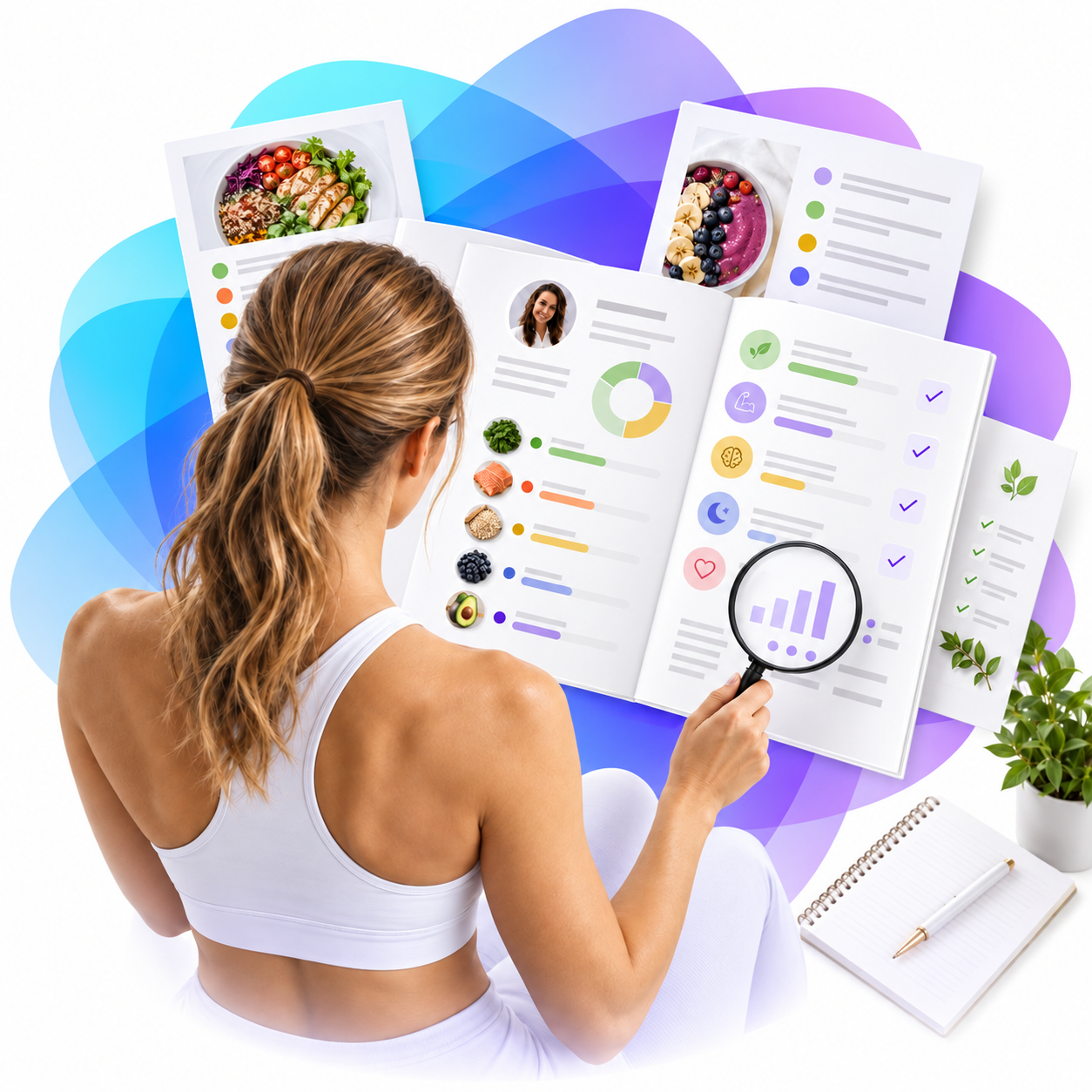Client reviewing personalized SlimReset reports